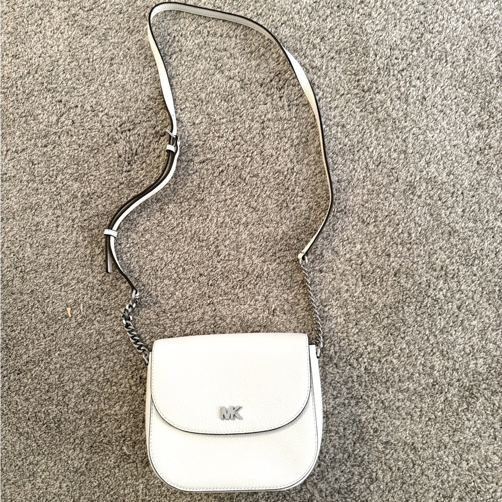 Michael Kors White Leather Crossbody Bag